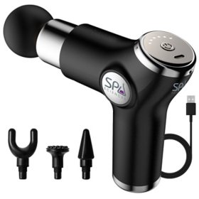 Spa Sciences FITR3 Massage Gun with 4 Head Attachments + EVA Bag