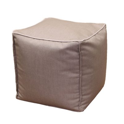 Outdoor Pouf, Sunbrella Cast Ash Fabric