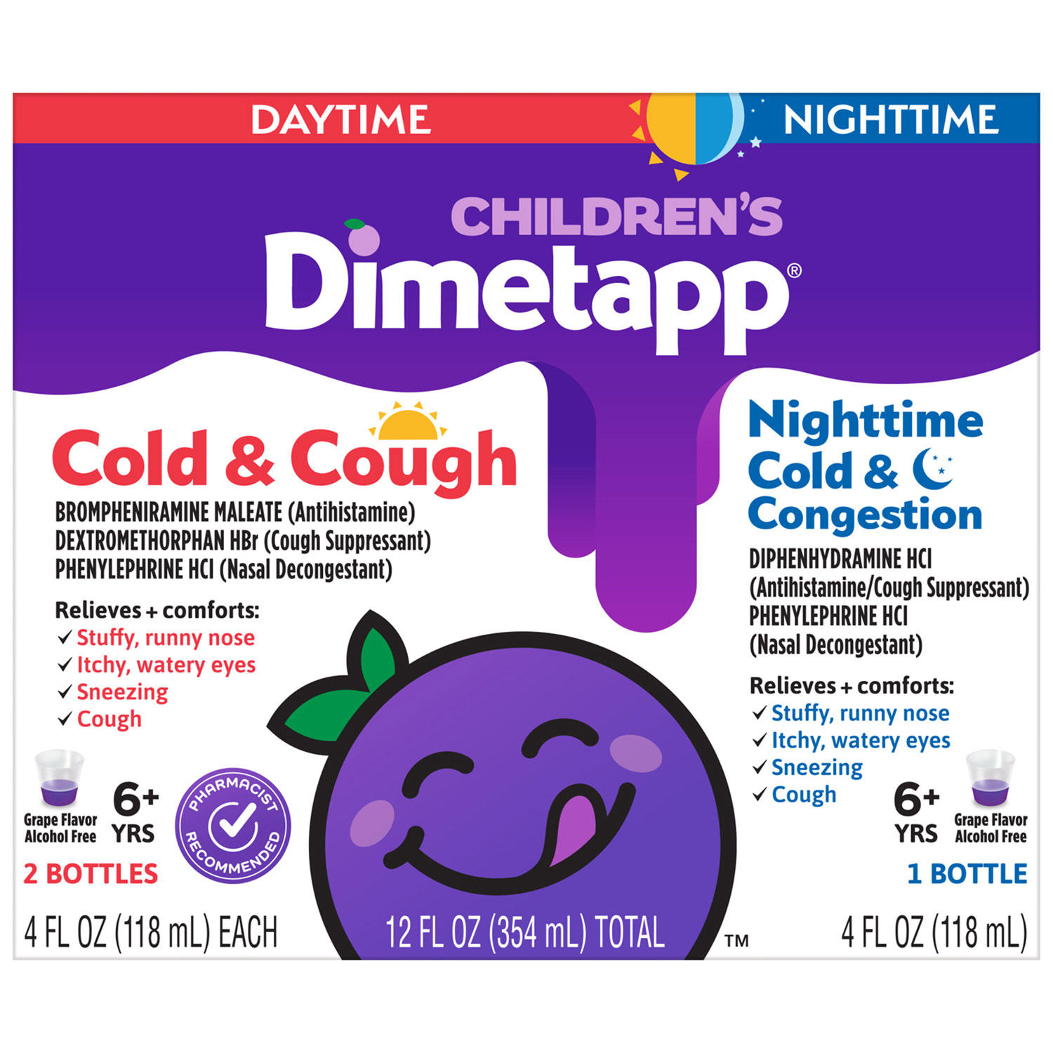 Children's Dimetapp Day & Night Value Pack, Grape Flavor (4 fl. oz./pk, 3 pk.)