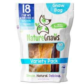 Nature Gnaws Dog Chews, Variety Pack, 18 ct., 19.2 oz.
