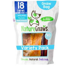 Nature Gnaws Dog Chews, Variety Pack, 18 ct., 19.2 oz.