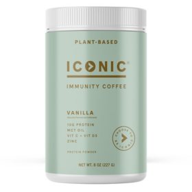 ICONIC Protein Immunity Coffee Powder with Pea Protein, Choose Your Flavor (8 oz.)