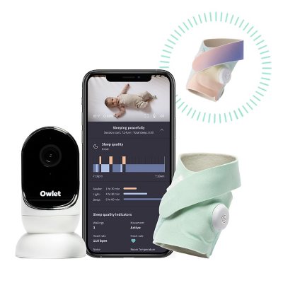 Owlet Dream Duo Dream Sock Baby Monitor and HD Camera + Bonus Rainbow Fabric Sock