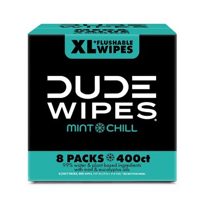 PURSONIC Flushable Man Wipes (1200 Mint Scented Wipes) - Black