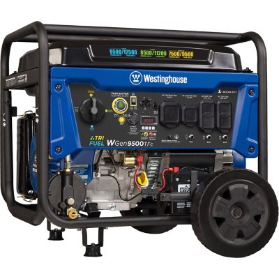 Westinghouse WGen9500TFc 12500 Peak Watt Remote Electric Start Tri Fuel Portable Generator