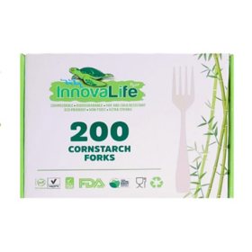 Innova Life White Cornstarch Forks, 200 ct.