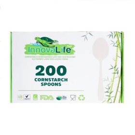 Innova Life White Cornstarch Spoons, 200 ct.