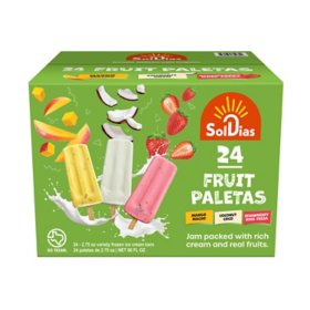 Sol Dias Fruit and Cream Ice Cream Bars, Frozen, 24 ct.