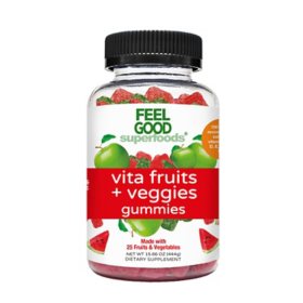 FeelGood Superfoods Vita Fruit and Veggie Gummy, Apple and Watermelon (120 ct.)