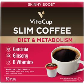 VitaCup Medium-Dark Roast Single Serve Coffee Cups, Slim Blend 60 ct.