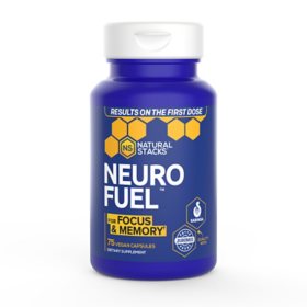 Natural Stacks Neuro Fuel Vegan Capsules for Focus and Memory  75 ct.