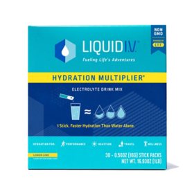 Liquid I.V. Hydration Multiplier Electrolyte Drink Mix, Lemon Lime, 30 ct.