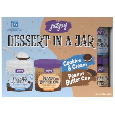 Jar Joy DessertinaJar, Peanut Butter and Cookies & Cream (6 pk