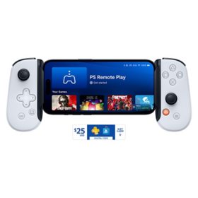 Backbone One Mobile Gaming PlayStation Edition Controller, USB-C, White + $25 Play Station Gift Card