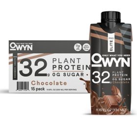 OWYN Pro Elite 32g Plant Protein Shake, Chocolate (11.15 fl. oz, 15 pk.)