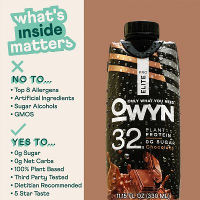 OWYN Pro Elite Protein Shake, Chocolate, 4 Ct, 32g 