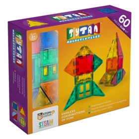 Tytan Magnetic Building Tiles for Kids w/ STEM Certification - 60 Pieces