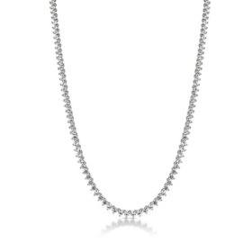 Sterling Silver 10 CT. T.W. Lab Created White Sapphire Tennis Necklace Adjustable 16 "-18"		