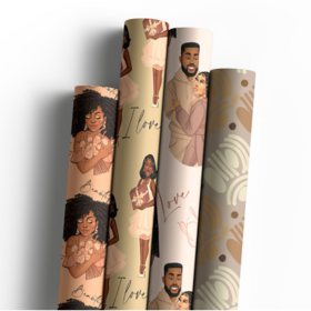 Mah Melanin Premium Wrapping Paper - Beautiful Collection,  4-Pack