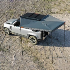 BeneHike 270° Freestanding Batwing Vehicle Mounted Waterproof Awning in Metallic Midnight Grey Providing Instant Coverage, 6.56ft		