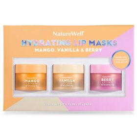 NatureWell Hydrating Lip Masks, Mango, Vanilla & Berry, 0.70 oz., 3 pk.