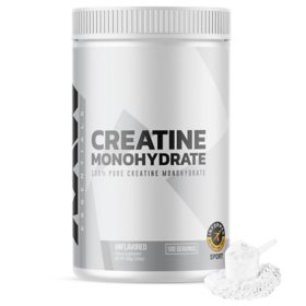 RAW Nutrition Creatine Monohydrate Powder, Unflavored, 510g 100 Servings