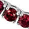 Ruby, variant on Round Cut Lab Created Gemstone Tennis Necklace in Sterling Silver