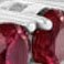 Ruby, variant on Lab Created White Sapphire Round Cut Gemstone Tennis Bracelet in Sterling Silver