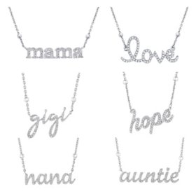 Sterling Silver and Diamond Identity Necklace