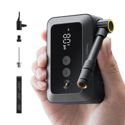 HOTO Air Pump Pocket Tool, 150PSI Portable Electric Bike Air Pump with Presta and Schrader Valve for Road Bike, Motorcycle, Mountain Bike, E-Bike, City Bike
