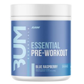 RAW Nutrition Essential Pre Workout Powder, Blue Raspberry, 1.78 lbs.