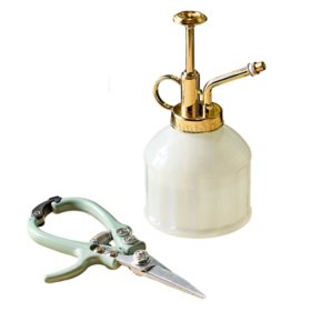 Modern Sprout Gardening Shears and Glass Plant Mister Set, Assorted Colors