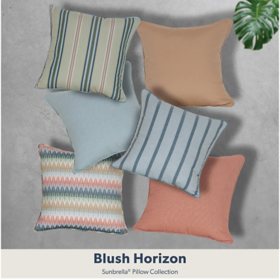 Peak Season Sunbrella 20" x  20" Toss Pillow, Blush Horizon Collection