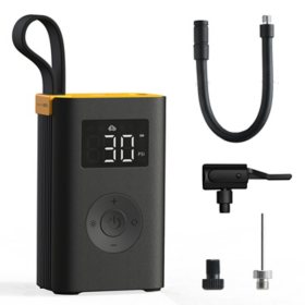 HOTO Air Pump ADV, Portable Tire Inflator and Air Compressor Tool with Digital Pressure Gauge, SOS emergency light, Fits for Car, Motorcycle, Bike, and Ball		