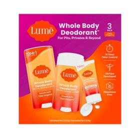Lume Whole Body Solid Deodorant Stick & Mini Cream Set