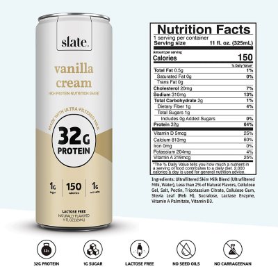 シズリーン バニラ Slate Milk Vanilla Cream Nitrition Shake 11 fl. oz., 12 pk