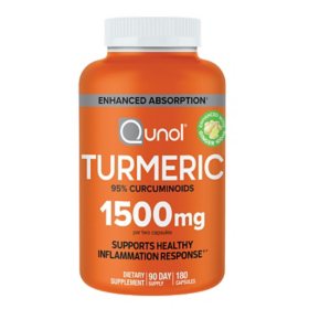 Qunol Turmeric and Ginger 1500 mg Capsules, 180 ct.