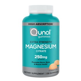 Qunol Extra Strength Magnesium Citrate High Absorption Gummies, 250 mg 150 ct.
