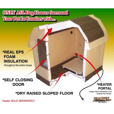 Asl solutions dog house floor outlet heater