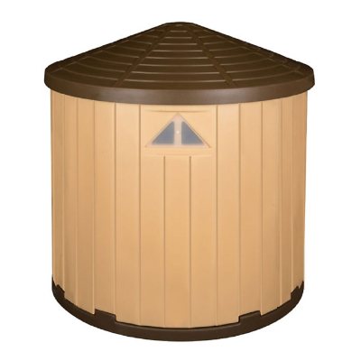 ASL Solutions Insulated Colossal Round Barn Dog House CRB Palace, Tan/Brown  - Sam's Club