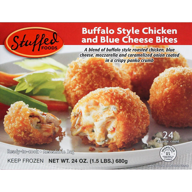 Stuffed Foods Buffalo Chicken and Blue Cheese Bites( 24 oz., approx. 24 ct.)