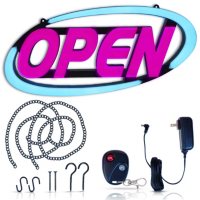Green Light Innovations Color Customizable Bluetooth Controlled Typhoon OPEN Sign
