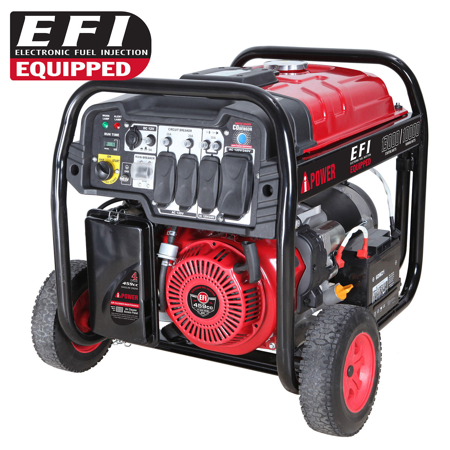 A-iPower SUA13000EFI 10000W / 13000W Gasoline-Powered Portable Generator with Electric Start