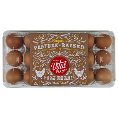 Vital Farms Pasture Raised Large Organic Eggs 18 Ct Sams Club 