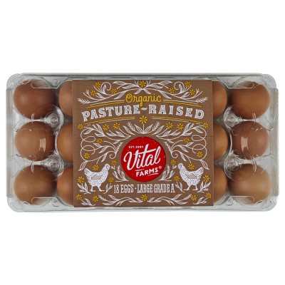 Vital Farms Pasture Raised Grade A Large Brown Eggs, 12 Count 