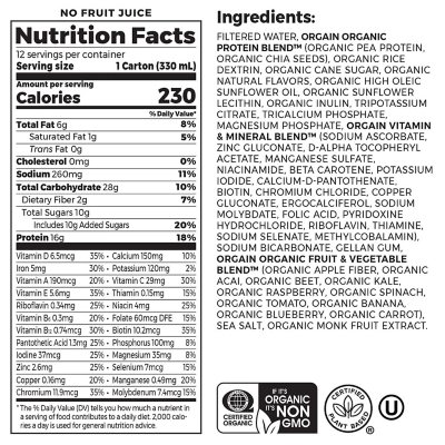 Orgain Organic Nutrition 16g Grass-Fed Protein Shake, Creamy Chocolate  Fudge (11 fl. oz., 12 pk.) - Sam's Club