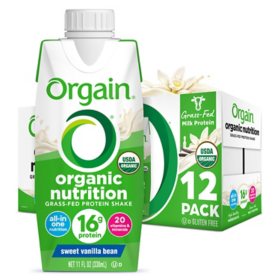 Orgain Organic Nutrition Shake, Vanilla Bean (11 fl. oz., 12 pk.)