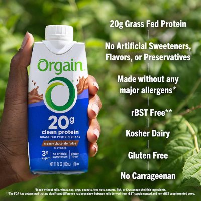 Orgain Creamy Chocolate Fudge Protein Shakes - Case Of 12/11 Oz : Target