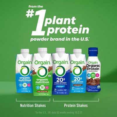 Orgain Clean Protein Grass-Fed Protein Shake Creamy Chocolate Fudge - 4 pk