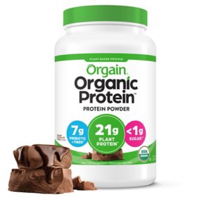 Orgain Organic 21g Plant-Based Protein Powder, Creamy Chocolate Fudge 2.74 lbs.